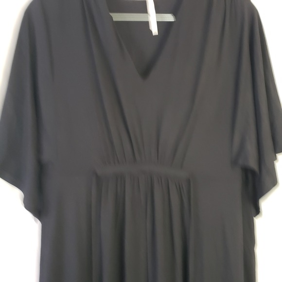 Soma Dress Size M Black Empire Waist Flutter Sleeve V-Neck Built in Bra Jersey - Picture 2 of 4